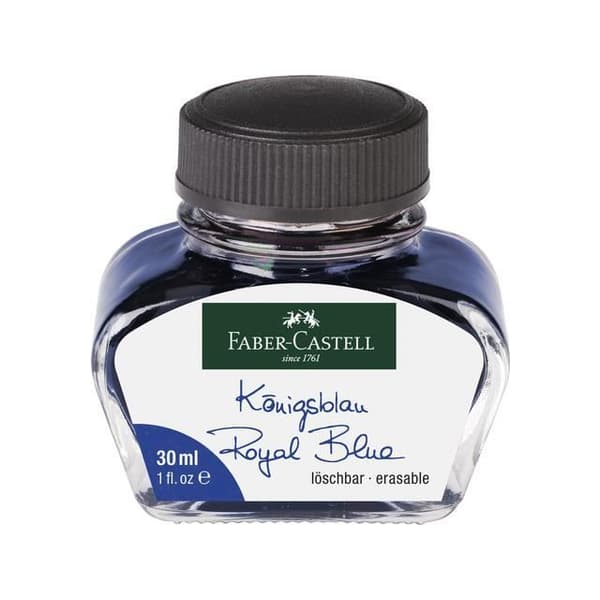 Faber Castell reservoarpenna bläck 30 ml kungblått glas