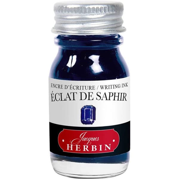 Bläck för reservoarpennor - Kalligrafi - Eclat de saphir - Herbin - 10 ml flaska