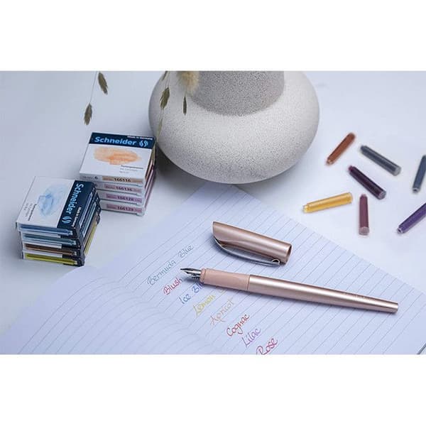 Etui med 6 bläckpatroner - Schneider - Pastell Cognac - 8 färger - Mix - Vuxen