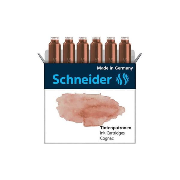 Etui med 6 bläckpatroner - Schneider - Pastell Cognac - 8 färger - Mix - Vuxen