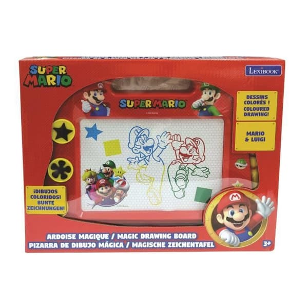 SUPER MARIO Magiskt skiffer A5-format med magnetiska tillbehör för att rita i färger - LEXIBOOK