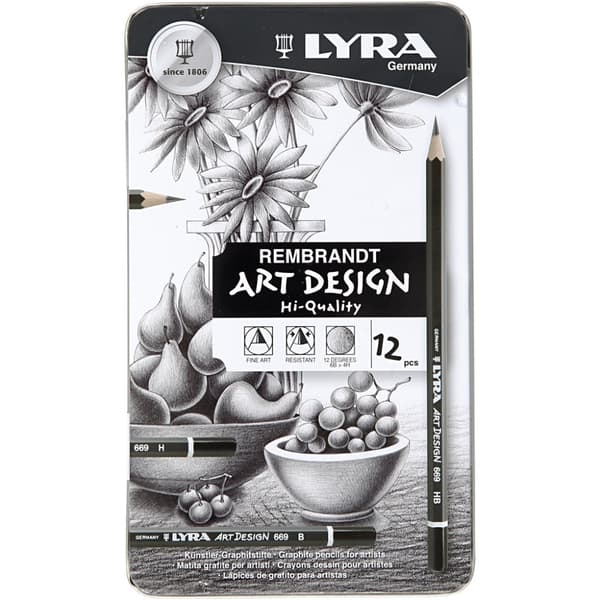 Lyra Art Design blyertspennor - 6B - 4H - 12 st olika