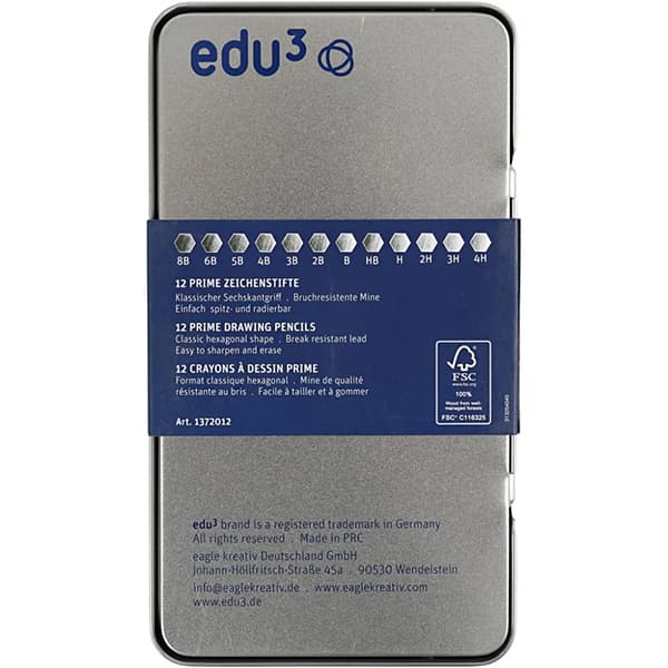 Tecknarblyerts Edu 4H - Metalletui - 12 st