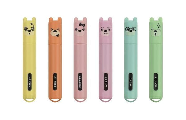 Mini Highlighters pastell Teddy's style 6-pack