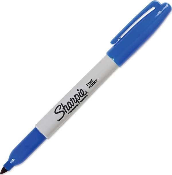 Sharpie permanent märkpenna, blå, rund fin, 12-pack, blå/vit (S0810950)