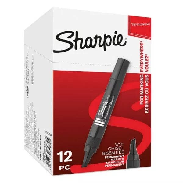 Sharpie merkkauskynä W10, 12 kpl huopakynää, kuivaamaton, musta