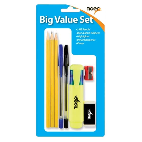 Tiger Stationery Set (Pack of 8) Multicoloured One Size
