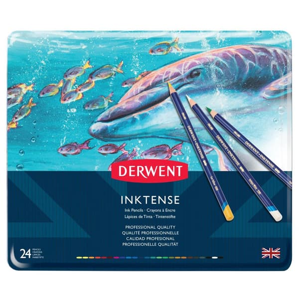 Derwent Metallisk Kasse Blyant Inktense 24 Enheder Flerfarvet