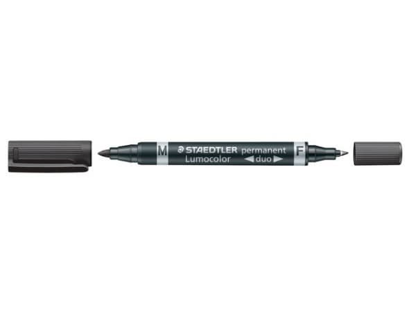 Merkepenn Lumocolor Duo 0,6-1,5Mm Sort (10 stk)