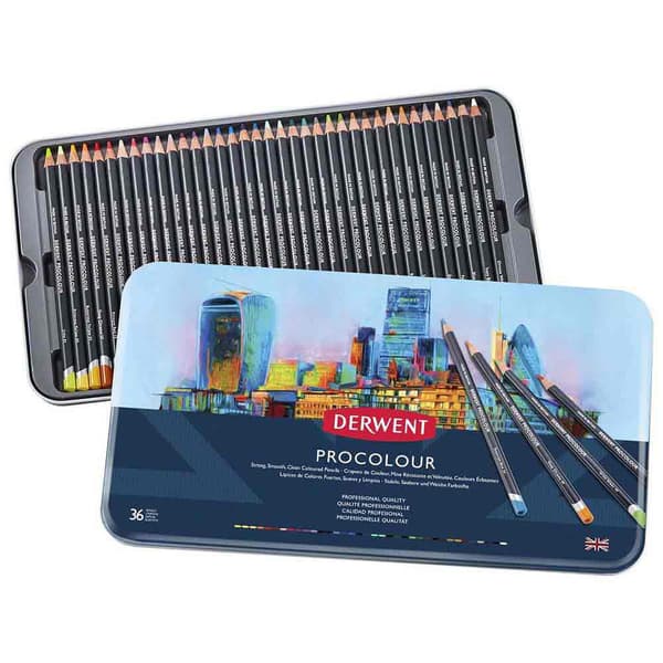 Derwent Metallisk Kasse Blyant Procolour 36 Enheder