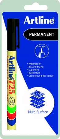 Artline 725 Merkepenn Blist 0.4mm sort (12 stk.)