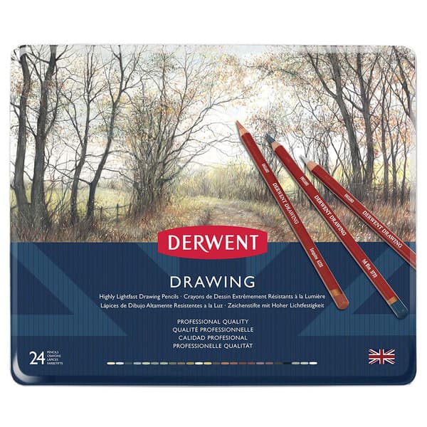 Derwent Metallinen Laatikko Lyijykynä Drawing 24 Yksiköitä