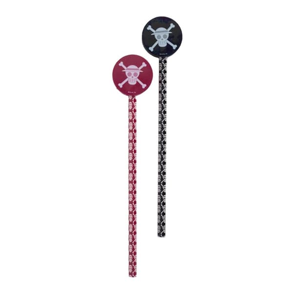 One Piece Pencil and Topper (Pack of 2) Black/Red/White One Size