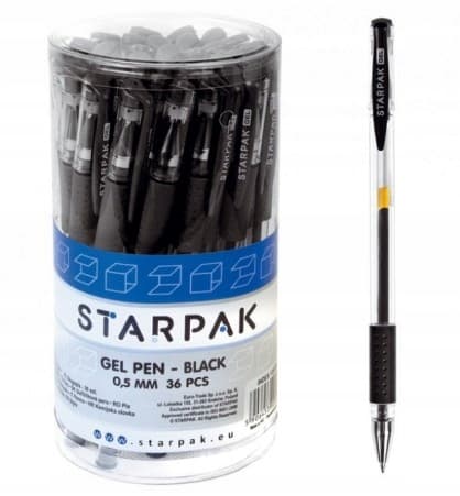 Sort gelpen med hætte 0,7 mm