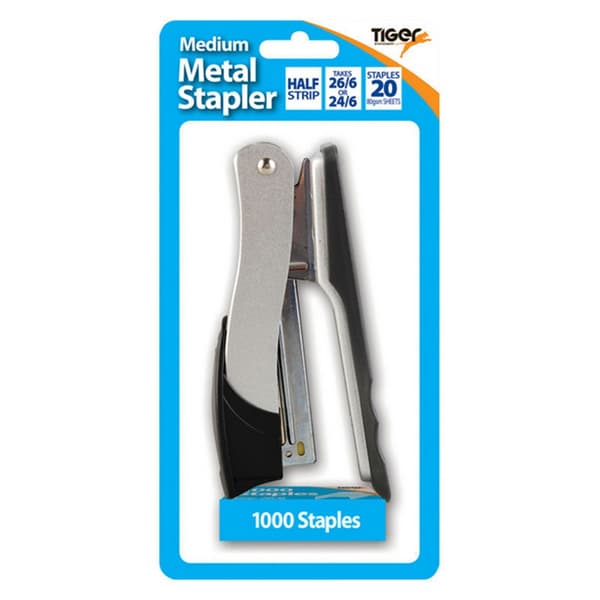 Tiger Stationery Metallhäftapparat med 26/6 häftklamrar