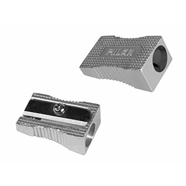 Blyantspidser Milan Sølvfarvet Aluminium 20 Dele