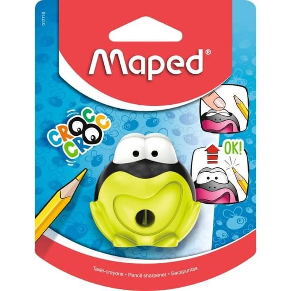 Maped - Croc Croc Signal Pennvässare - Pennvässare med behållare - 1 hål - Grön