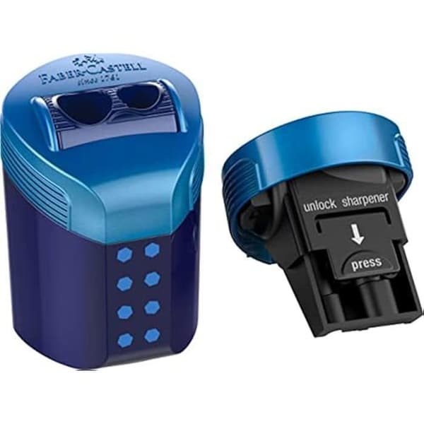 Rollon Dots Double Hole Sharpening Box - Faber-Castell - Blandade färger - Midnight Black, Dark Blue