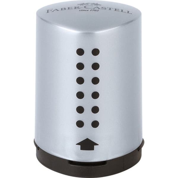 Pennvässare - FABER-CASTELL - GRIP 2001 Mini - Silver - Trapezformad design - Säkerhetsskruv