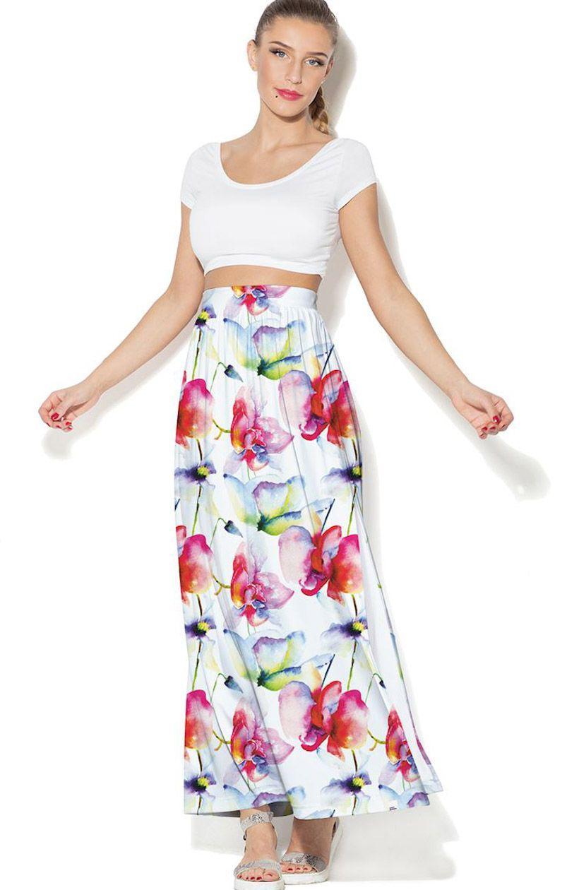 Nederdel CP-014 157, hvide-blomster, 3XL / 4XL