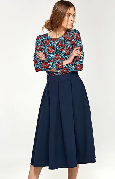 Midi SP37 nederdel, Navy Blue, 36
