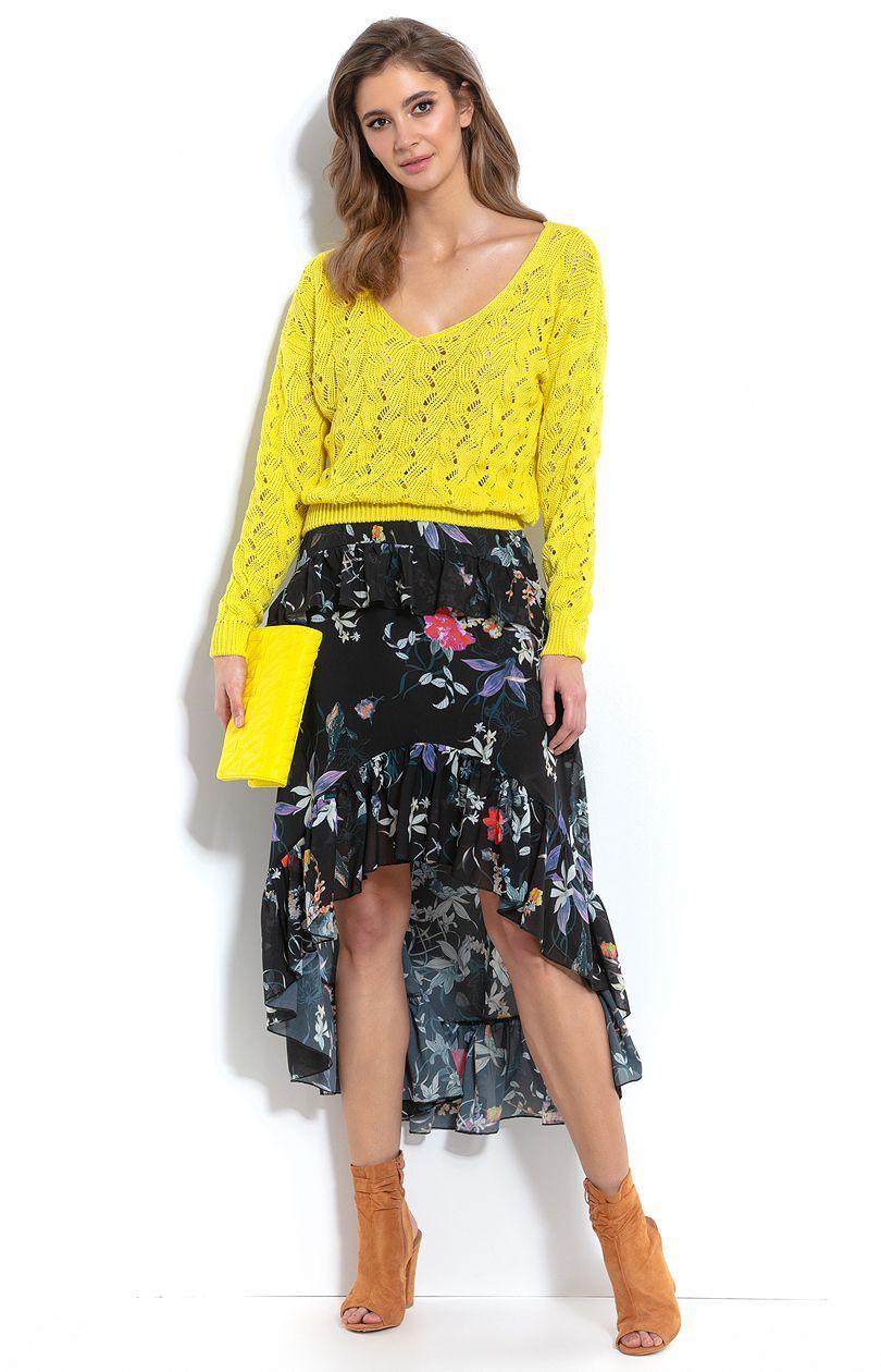 F1002 skirt, black-pattern, XL