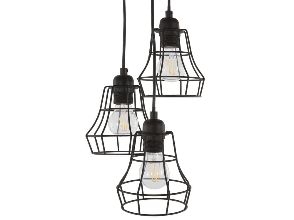 Taklampa med tre skärmar svart PECWAN