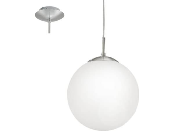 EGLO RONDO, Flexibelt fäste, Nickel, Vit, Stål, Glas, IP20