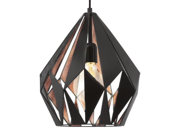Eglo Carlton 1 - Hängande lampa - 1 uttag - E27 - svart, koppar