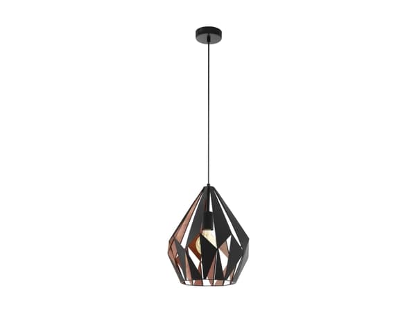 Eglo Carlton 1 - Hängande lampa - 1 uttag - E27 - svart, koppar