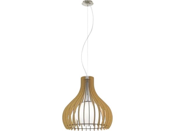 Eglo Tindori - Taklampe - 1 sokkel - E27 - hvit, lønn, satin-nikkel