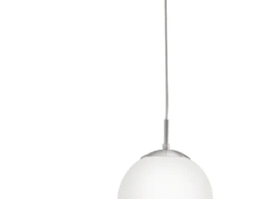 Eglo Rondo - Hängande lampa - 1 uttag - E27 - sfär - satinnickel, vit