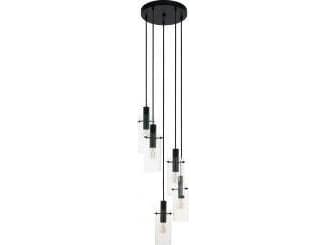 EGLO 97368, Svart, Transparent, Glas, Stål, Glas, Rund, I