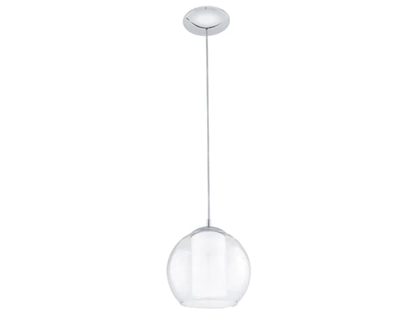Eglo BOLSANO - Hängande lampa - 1 uttag - E27 - krom, klar, vit