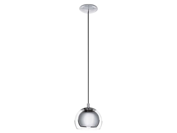 EGLO Rocamar, Fleksibel montering, Kromfarget, Gjennomsiktig, Gjennomsiktig, Glass, Stål, Rund, Innendørs