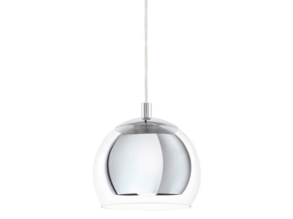 EGLO Rocamar, Fleksibel montering, Kromfarget, Gjennomsiktig, Gjennomsiktig, Glass, Stål, Rund, Innendørs