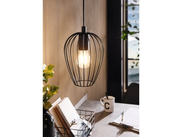 Eglo Newtown - Hängande lampa - 1 uttag - E27 - svart