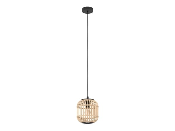 Eglo Bordesley - Taklampe - 1 sokkel - E27 - svart, naturlig