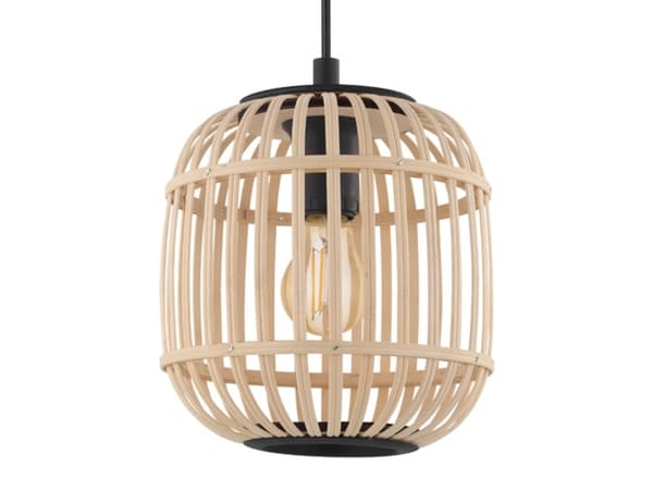 Eglo Bordesley - Taklampe - 1 sokkel - E27 - svart, naturlig