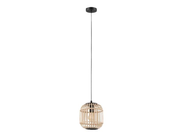 Eglo Bordesley - Taklampe - 1 sokkel - E27 - svart, naturlig