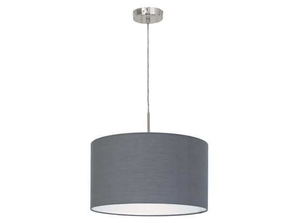 EGLO Pasteri, Fleksibel montering, Grå, Nickel, Grå, Nickel, Stoff, Stål, Rund, IP20 Grå, Nickel