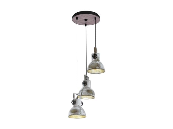 EGLO 49647, Sort, Platina, Zink, Stål, Tre, Sort, Innendørs, I, 3 ampuller Sort, Platina, Zink