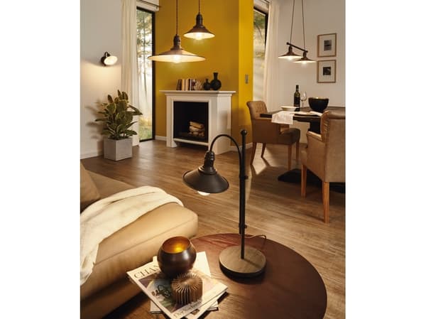 Eglo Stockbury - Taklampe - 1 sokkel - E27 - antikkbrun, beige