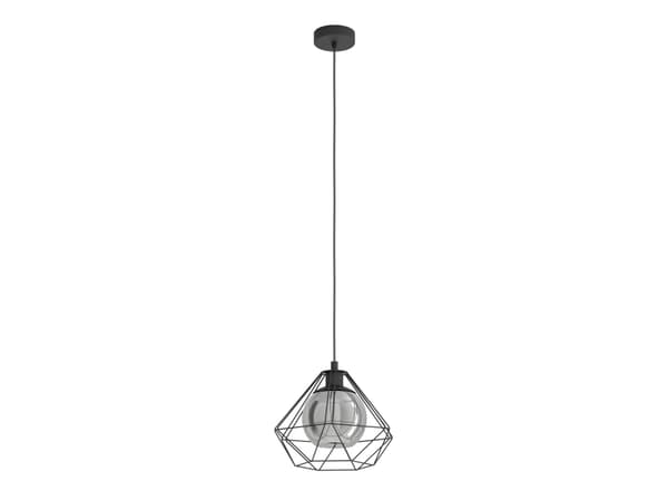 EGLO 43482, Hard montering, Sort, Gjennomsiktig, black-transparent, Stål, Glass
