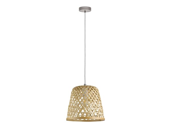 Eglo Kirkcolm - Taklampe - 1 sokkel - E27 - naturlig, satin-nikkel Krem, Nickel