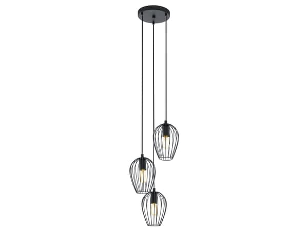 Eglo Newtown - Hängande lampa - 3 uttag - E27 - svart