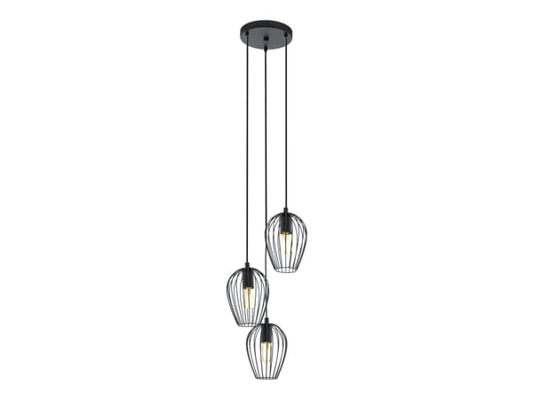 Eglo Newtown - Taklampe - 3 innganger - E27 - svart Sort