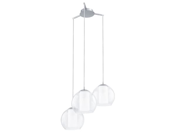 Eglo BOLSANO - Taklampe - 3 innganger - E27 - krom, blank, hvit