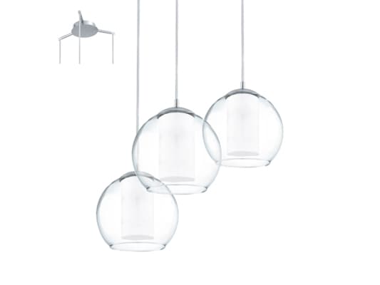 Eglo BOLSANO - Taklampe - 3 innganger - E27 - krom, blank, hvit