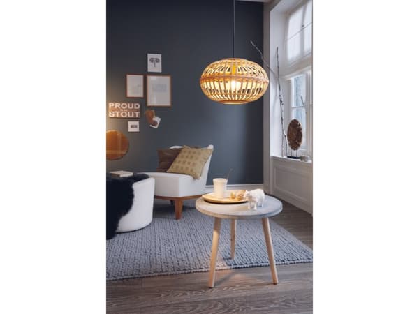 EGLO Amsfield, Flexibelt fäste, Brun, Brun, Stål, Trä, Rund, IP20